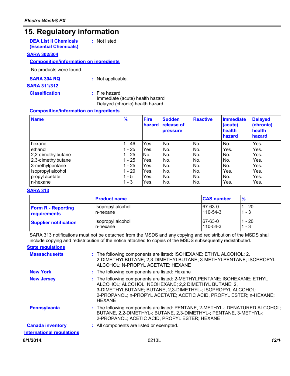 Regulatory information | Chemtronics Electro-Wash PX ES110 User Manual | Page 12 / 14