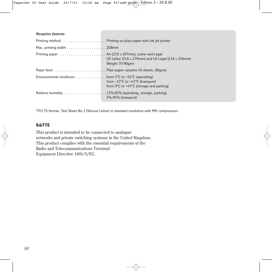BT paperjet 50 User Manual | Page 52 / 56