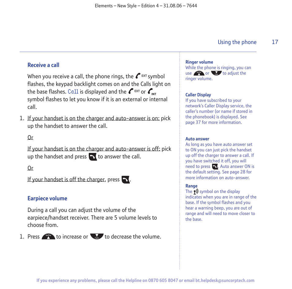 Call | BT Digital Cordless Telephone User Manual | Page 17 / 72