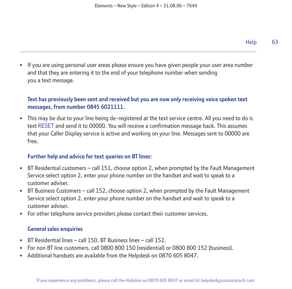 BT Digital Cordless Telephone User Manual | Page 63 / 72