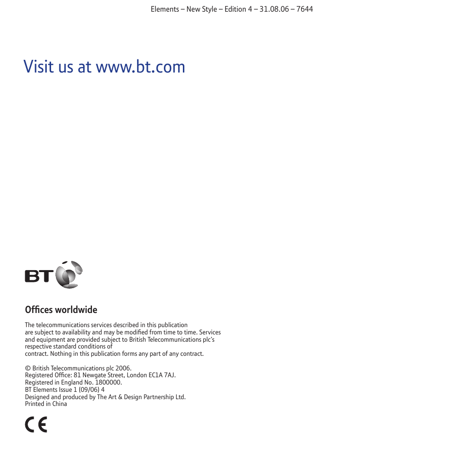 Offices worldwide | BT Digital Cordless Telephone User Manual | Page 72 / 72