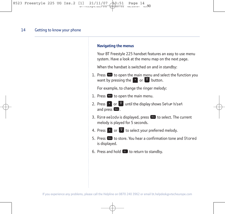 BT Freestyle 255 User Manual | Page 14 / 60