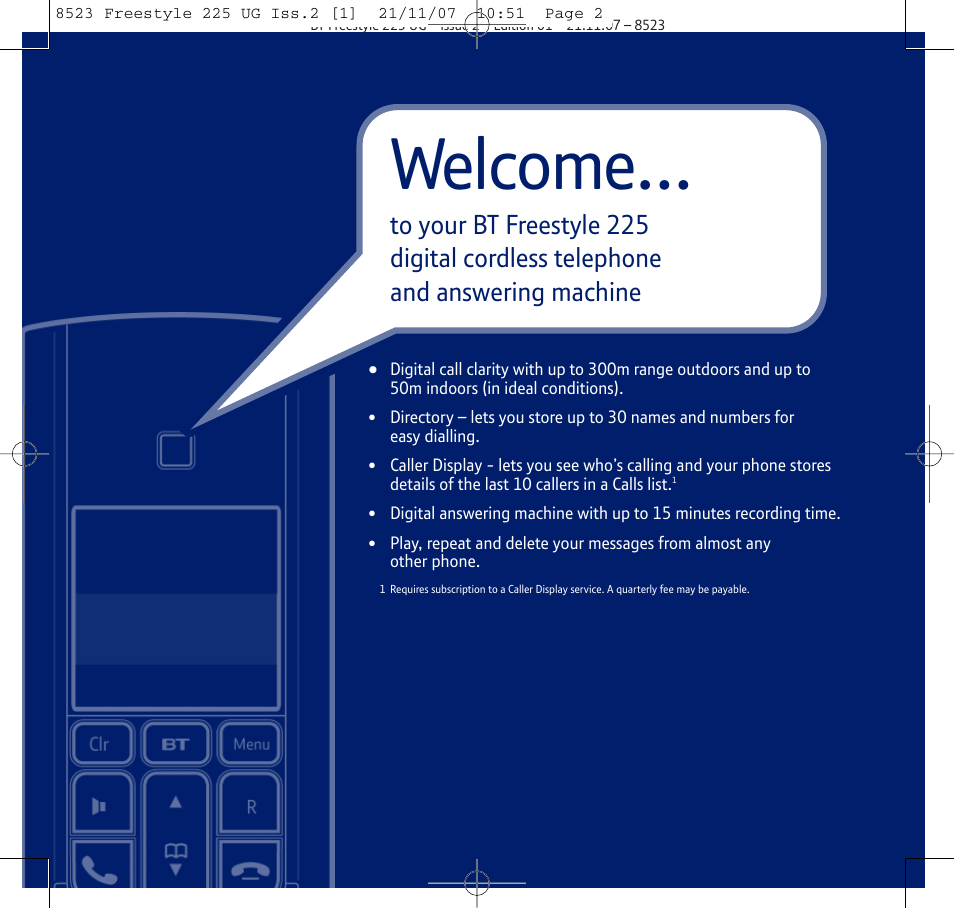 Welcome | BT Freestyle 255 User Manual | Page 2 / 60