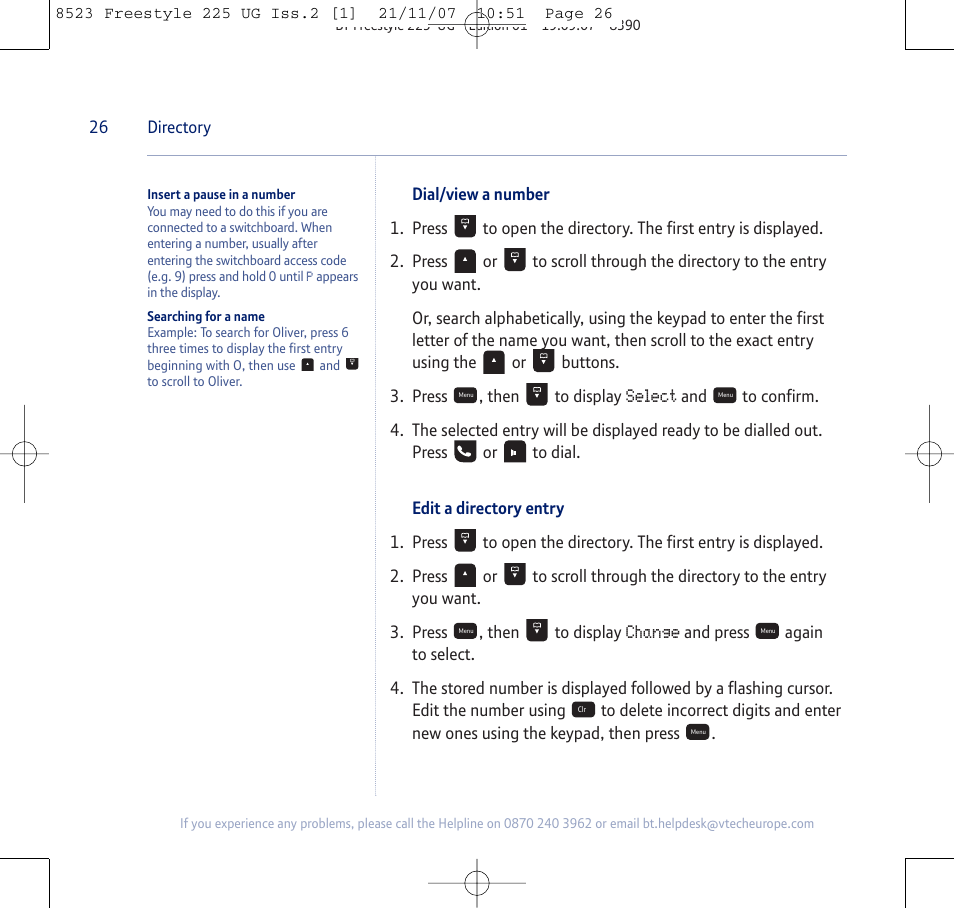 BT Freestyle 255 User Manual | Page 26 / 60