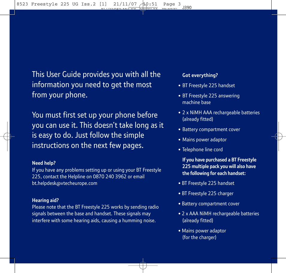 BT Freestyle 255 User Manual | Page 3 / 60