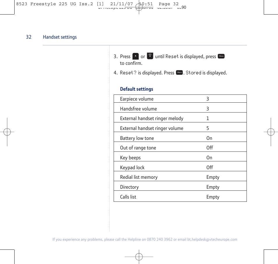 BT Freestyle 255 User Manual | Page 32 / 60