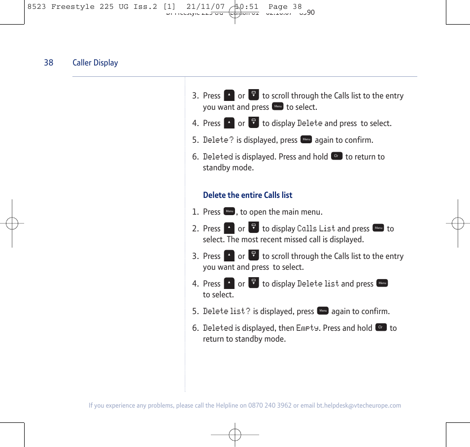 BT Freestyle 255 User Manual | Page 38 / 60