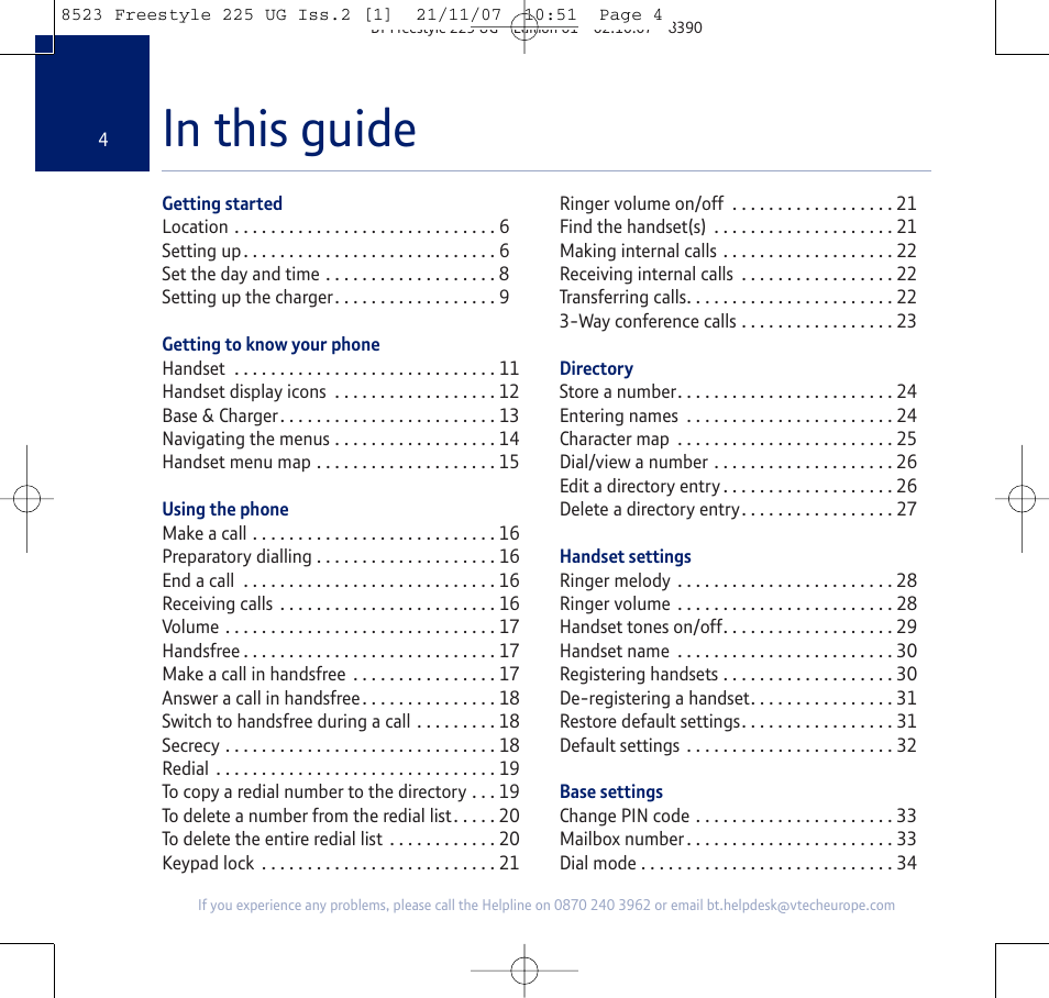BT Freestyle 255 User Manual | Page 4 / 60