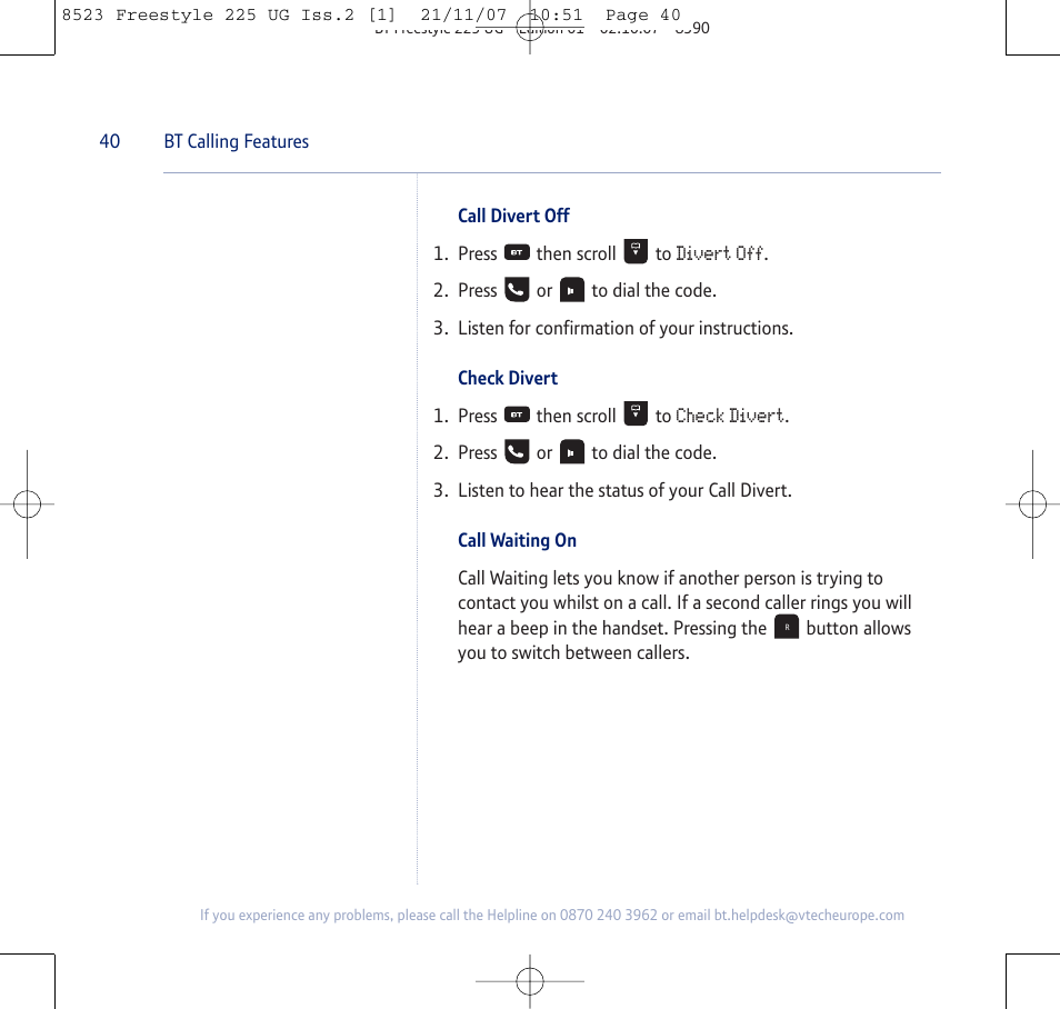 BT Freestyle 255 User Manual | Page 40 / 60