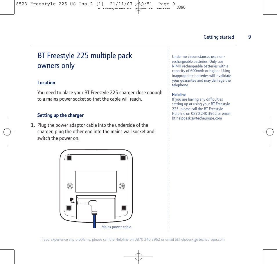 Bt freestyle 225 multiple pack owners only | BT Freestyle 255 User Manual | Page 9 / 60