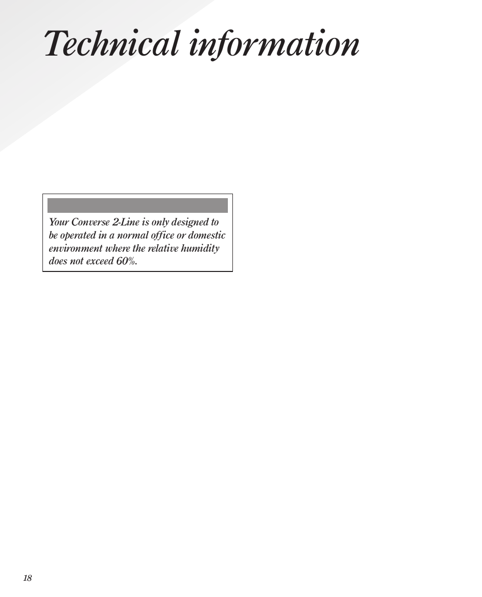 Technical information | BT Converse 2-line Telephone User Manual | Page 21 / 25