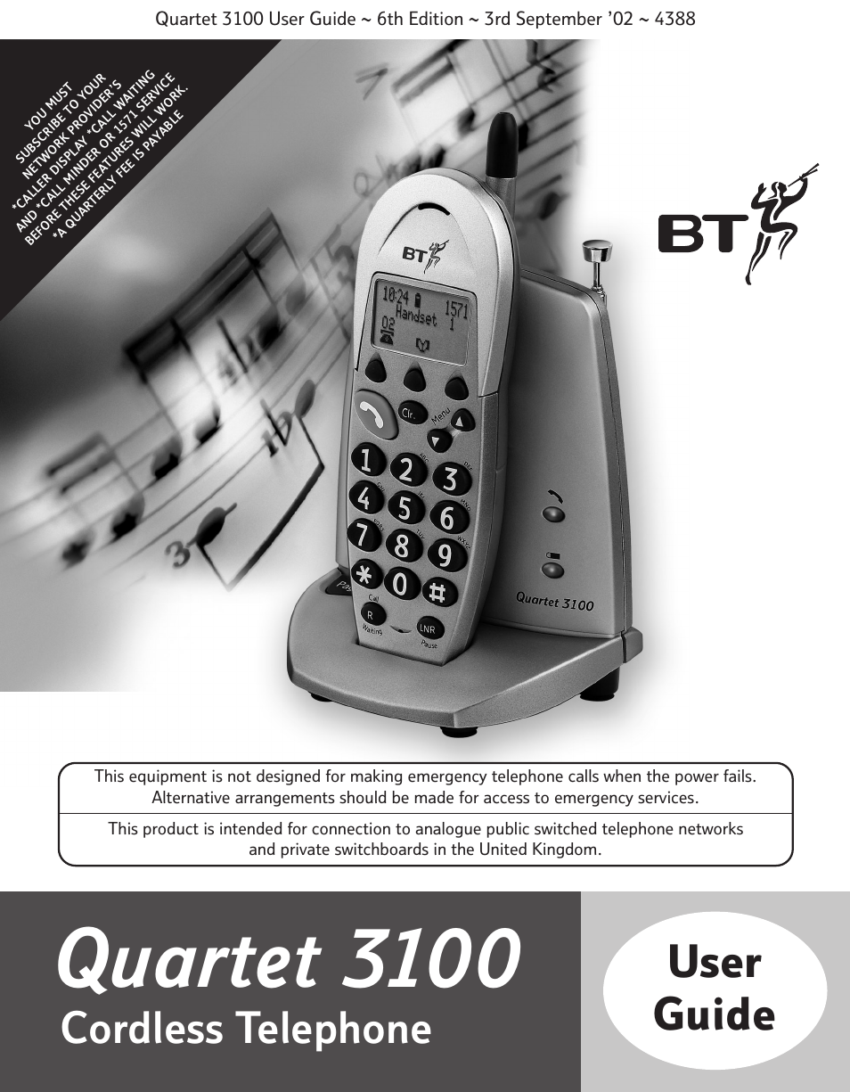 BT 3100 User Manual | 50 pages