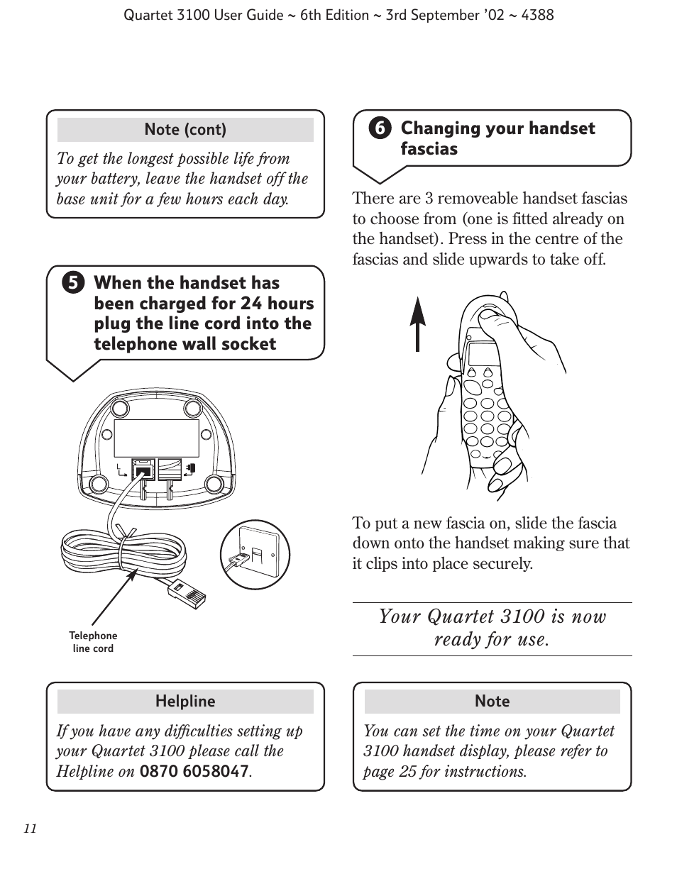 Your quartet 3100 is now ready for use | BT 3100 User Manual | Page 14 / 50