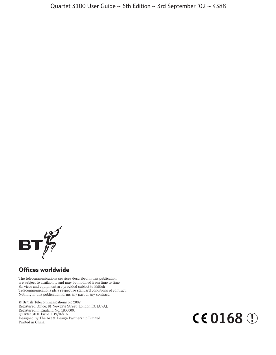 BT 3100 User Manual | Page 50 / 50