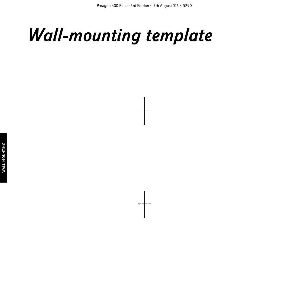 Wall-mounting template | BT 400 Plus User Manual | Page 29 / 31