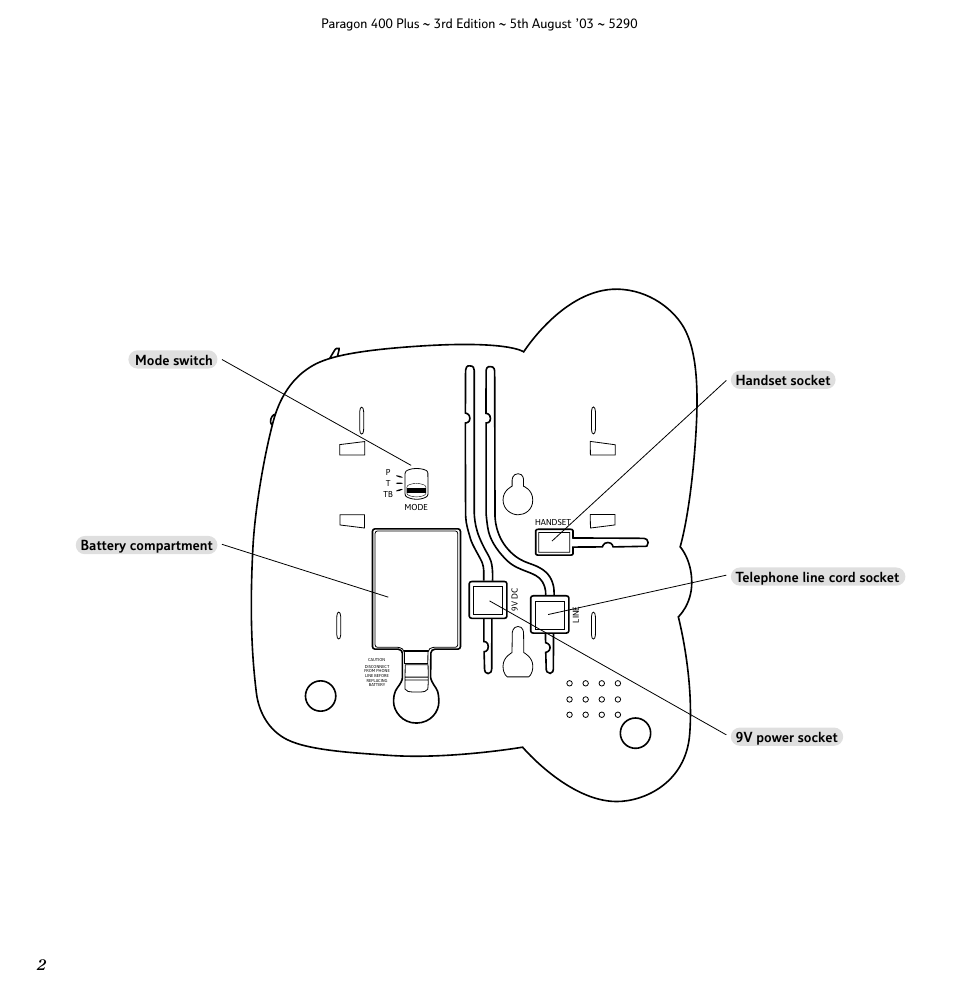 Takes one lr61 battery (not supplied), Default to tb | BT 400 Plus User Manual | Page 5 / 31