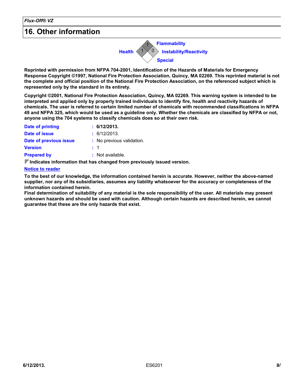 Other information | Chemtronics Flux-Off VZ ES6255 User Manual | Page 9 / 9