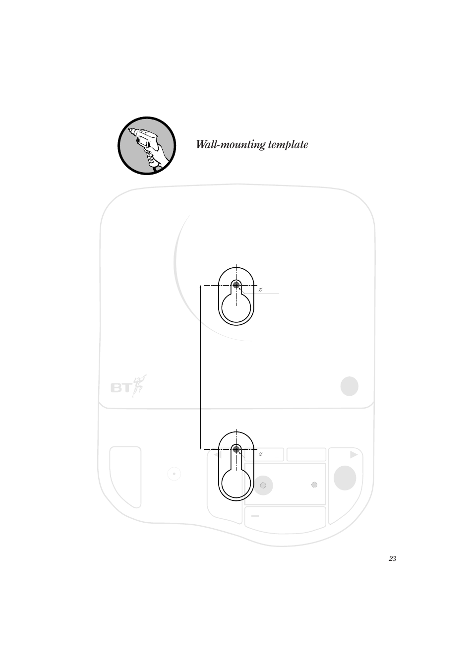 Wall-mounting template, Play | BT Response 15+ User Manual | Page 27 / 28