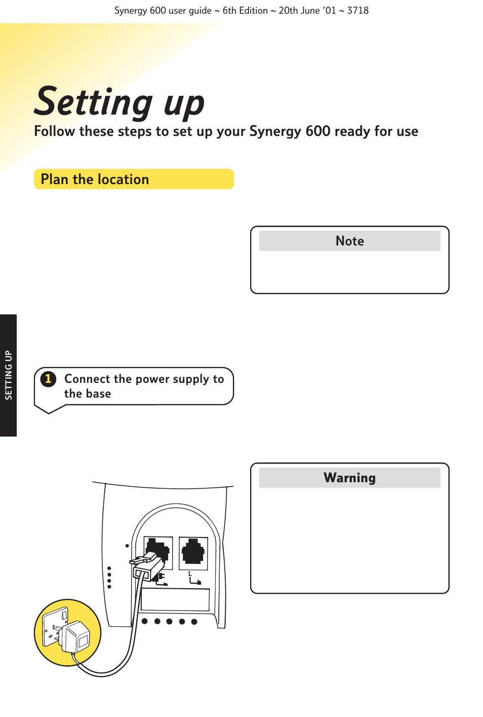 Setting up | BT 600 User Manual | Page 10 / 41
