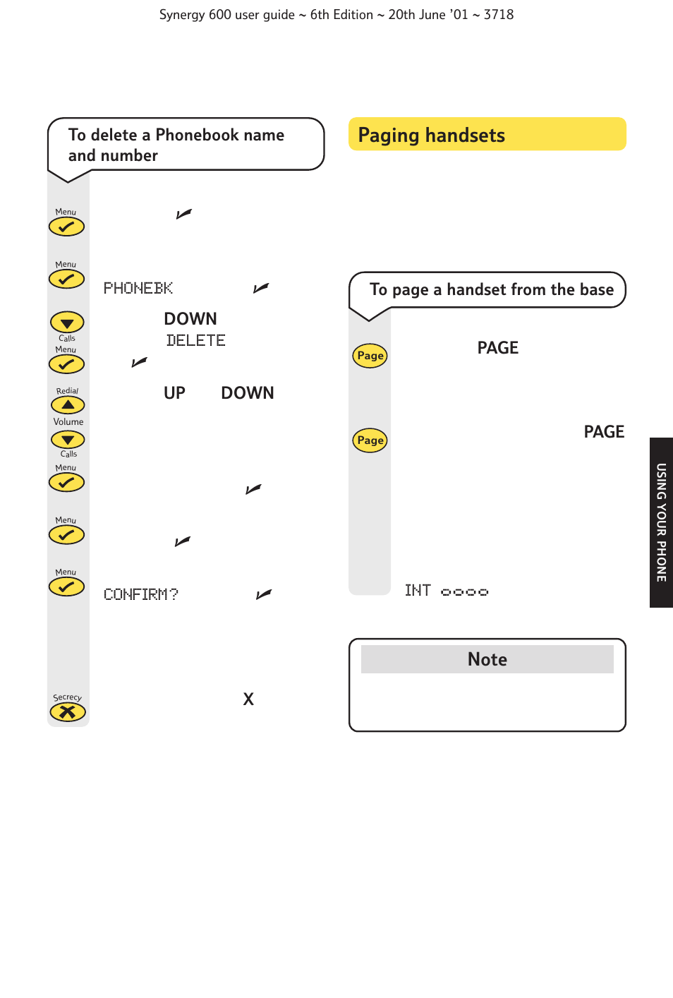 Paging handsets | BT 600 User Manual | Page 17 / 41
