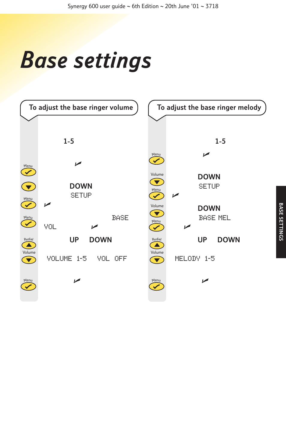 Base settings | BT 600 User Manual | Page 21 / 41
