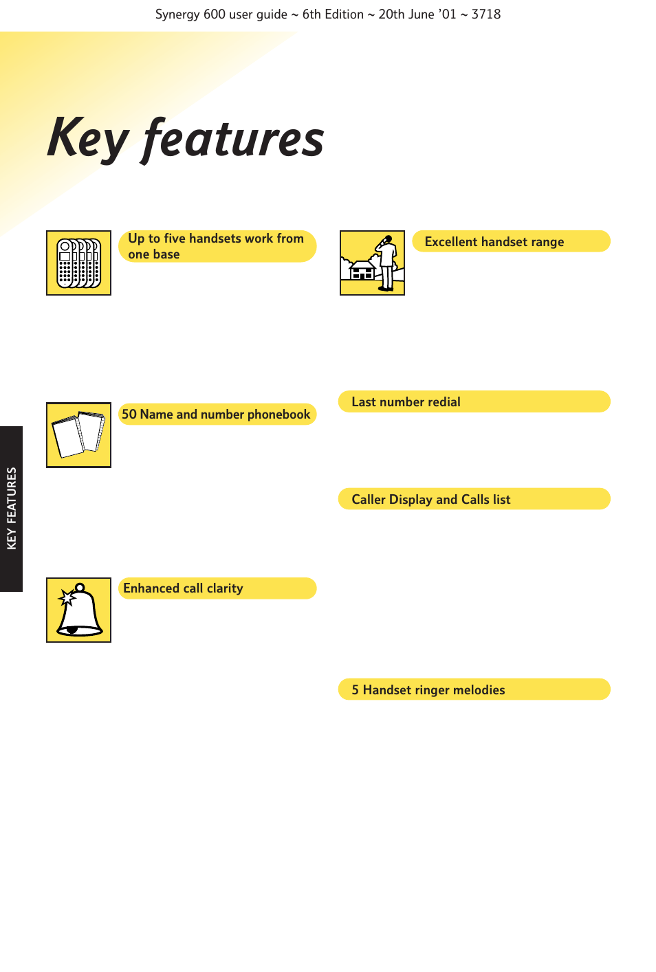 Key features | BT 600 User Manual | Page 8 / 41