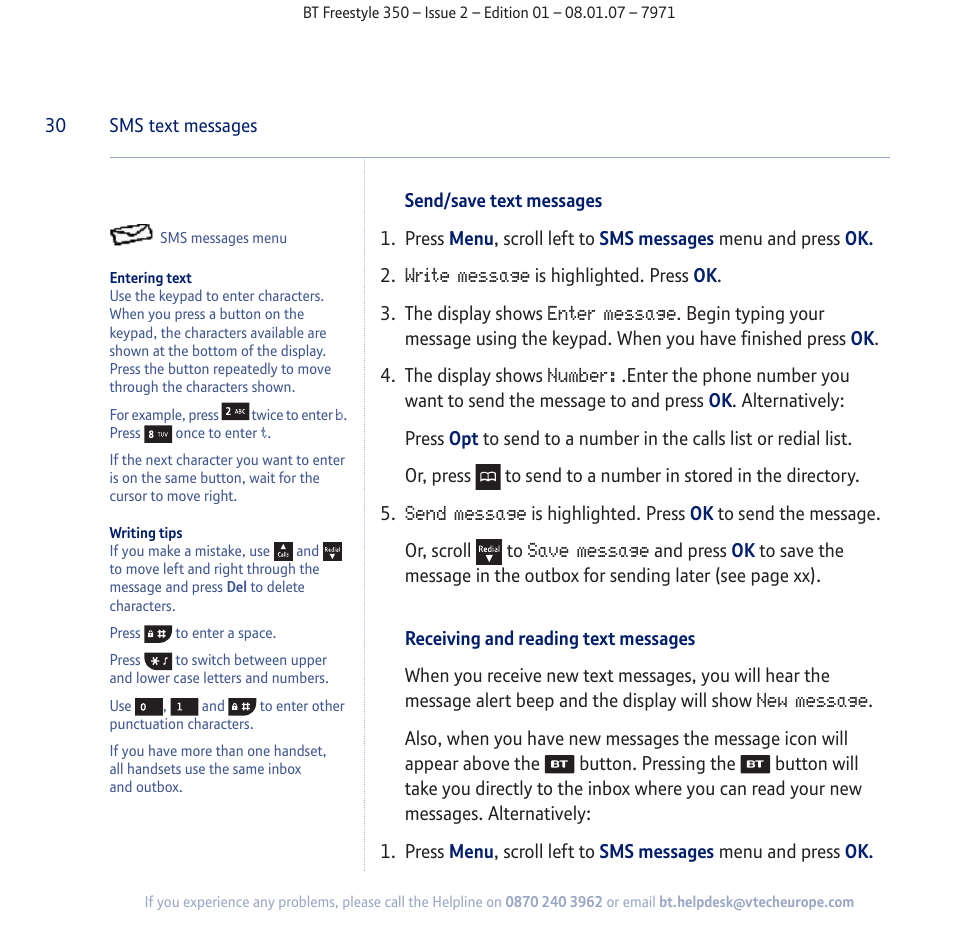 BT Freestyle 350 User Manual | Page 30 / 74