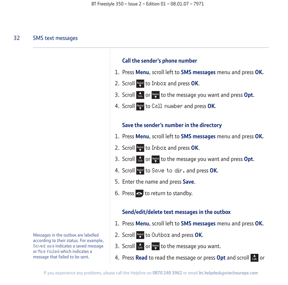 BT Freestyle 350 User Manual | Page 32 / 74