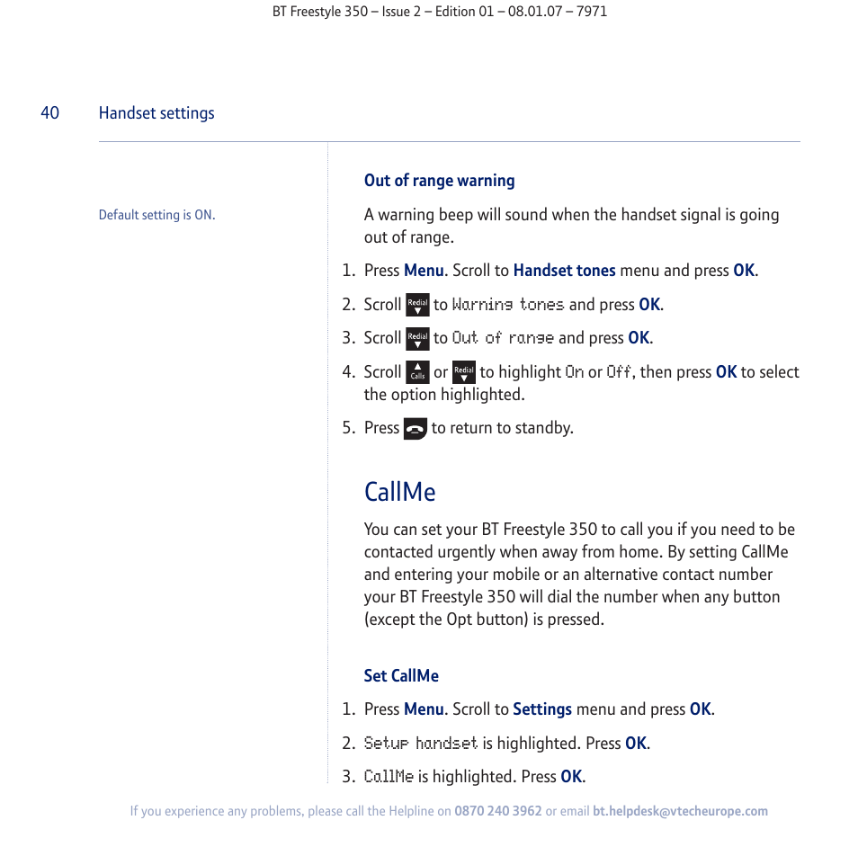 Callme | BT Freestyle 350 User Manual | Page 40 / 74