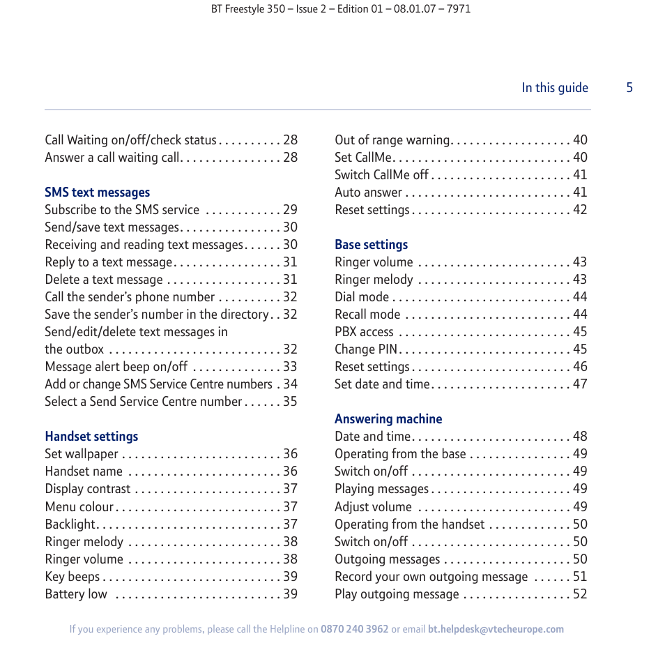 BT Freestyle 350 User Manual | Page 5 / 74