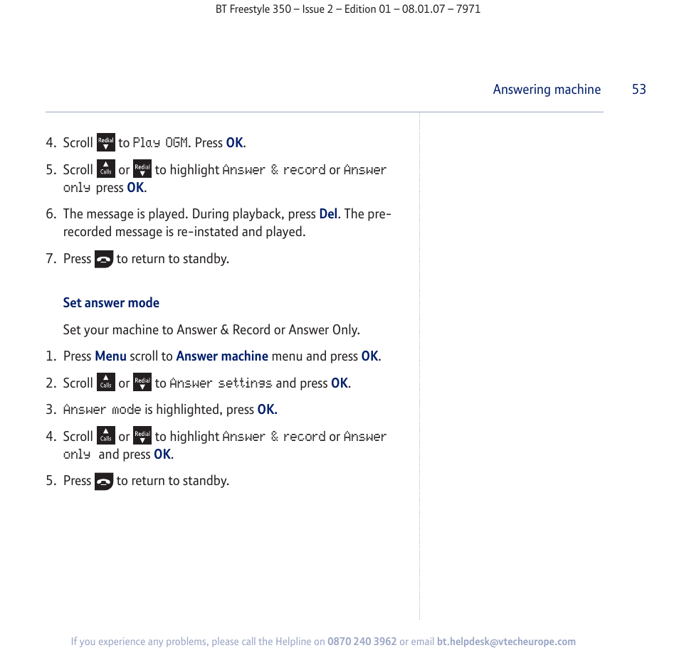 BT Freestyle 350 User Manual | Page 53 / 74