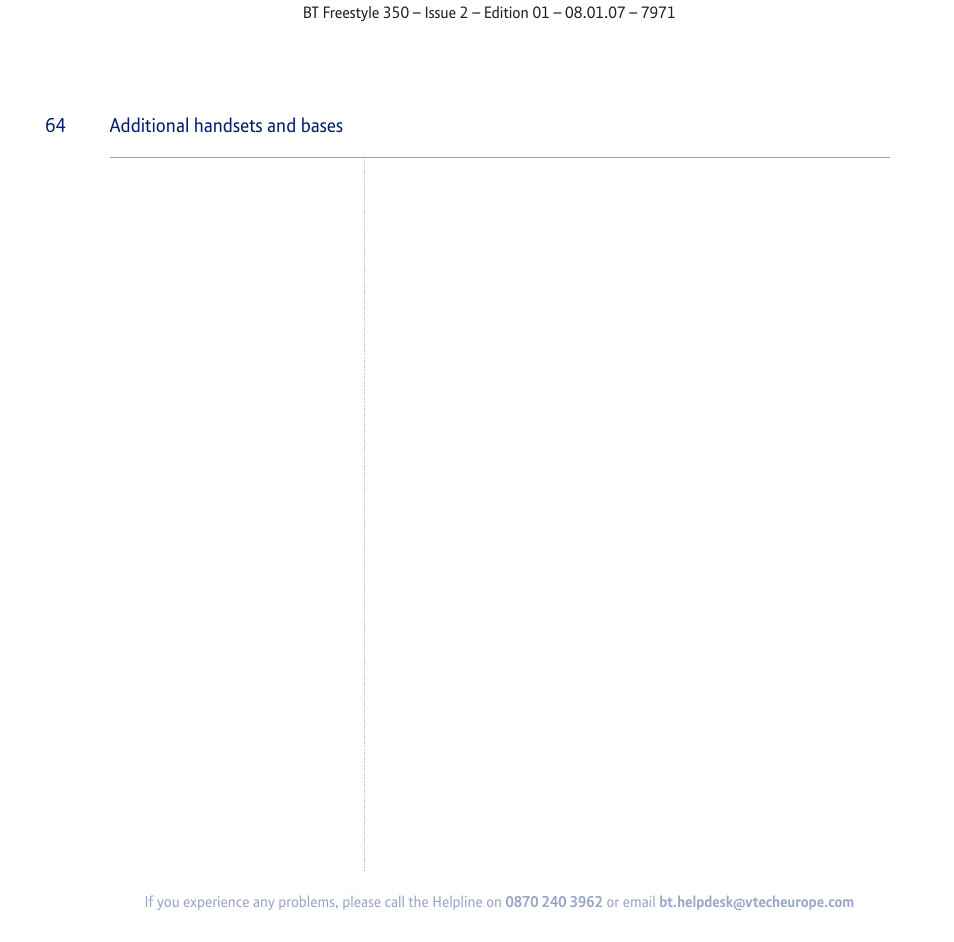 BT Freestyle 350 User Manual | Page 64 / 74