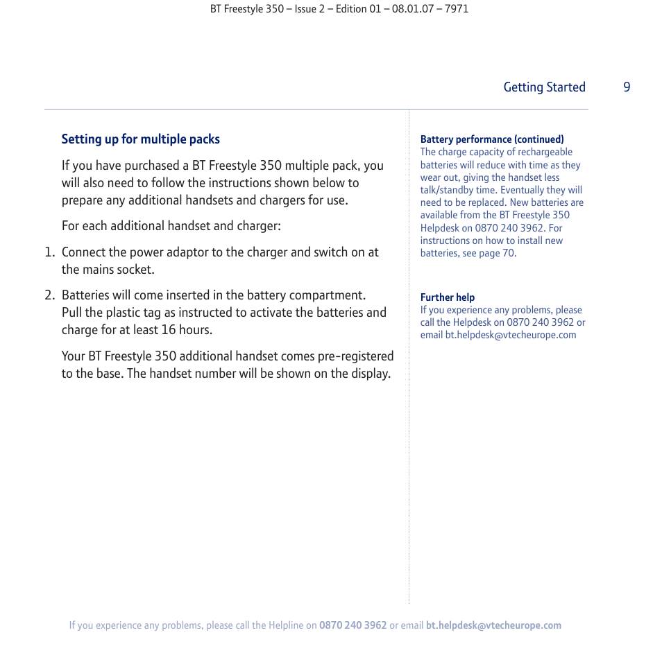 BT Freestyle 350 User Manual | Page 9 / 74