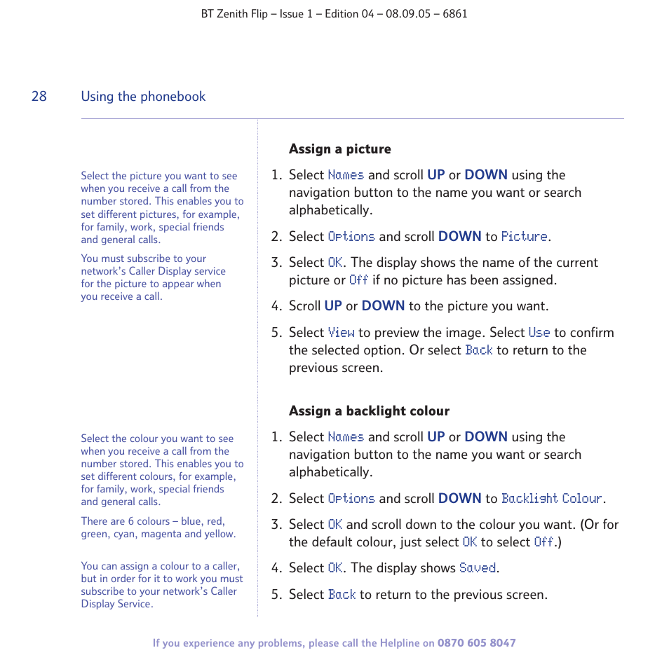 BT Zenith Flip 6861 User Manual | Page 28 / 88