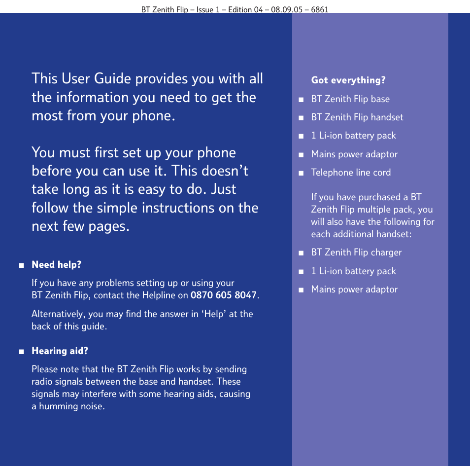 BT Zenith Flip 6861 User Manual | Page 3 / 88