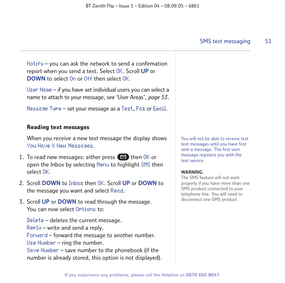 BT Zenith Flip 6861 User Manual | Page 51 / 88