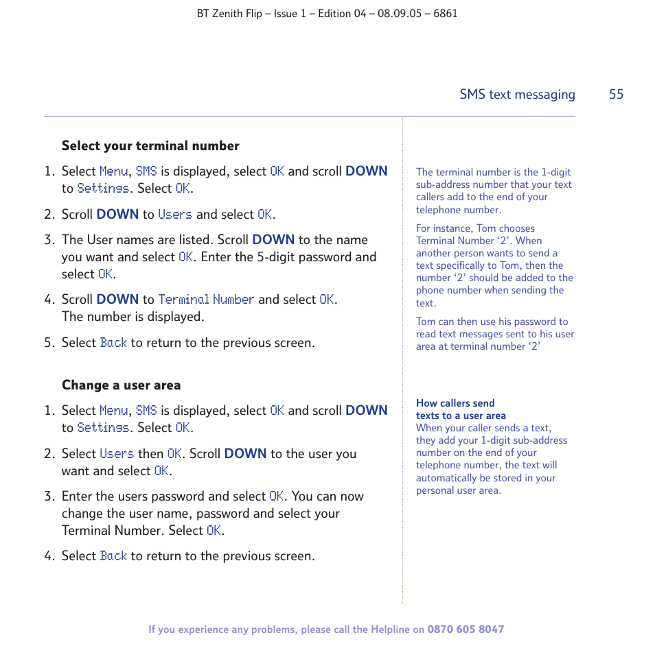 BT Zenith Flip 6861 User Manual | Page 55 / 88