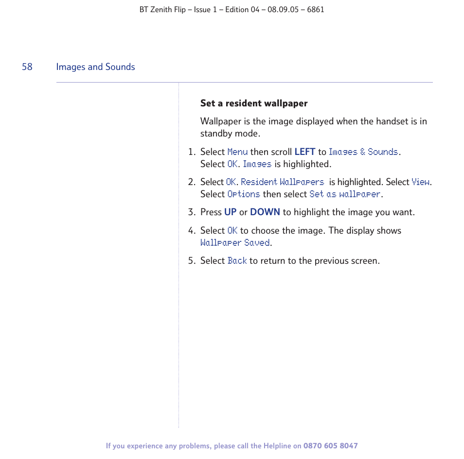 BT Zenith Flip 6861 User Manual | Page 58 / 88