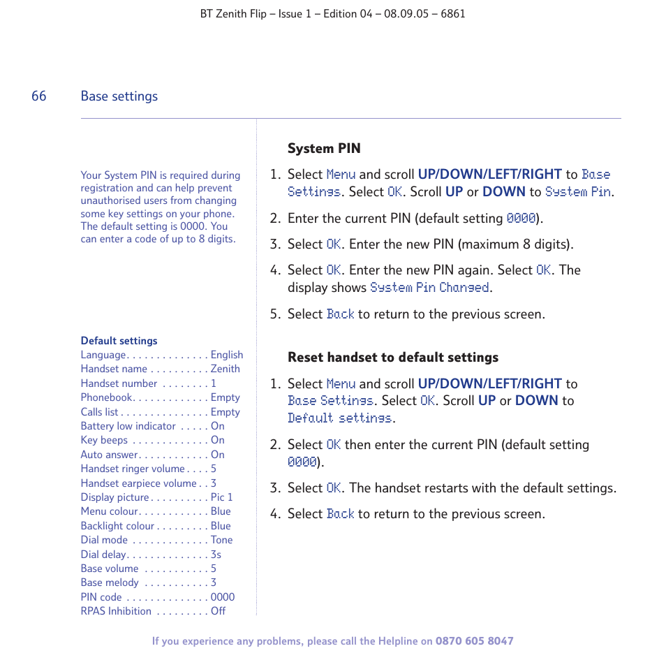 BT Zenith Flip 6861 User Manual | Page 66 / 88