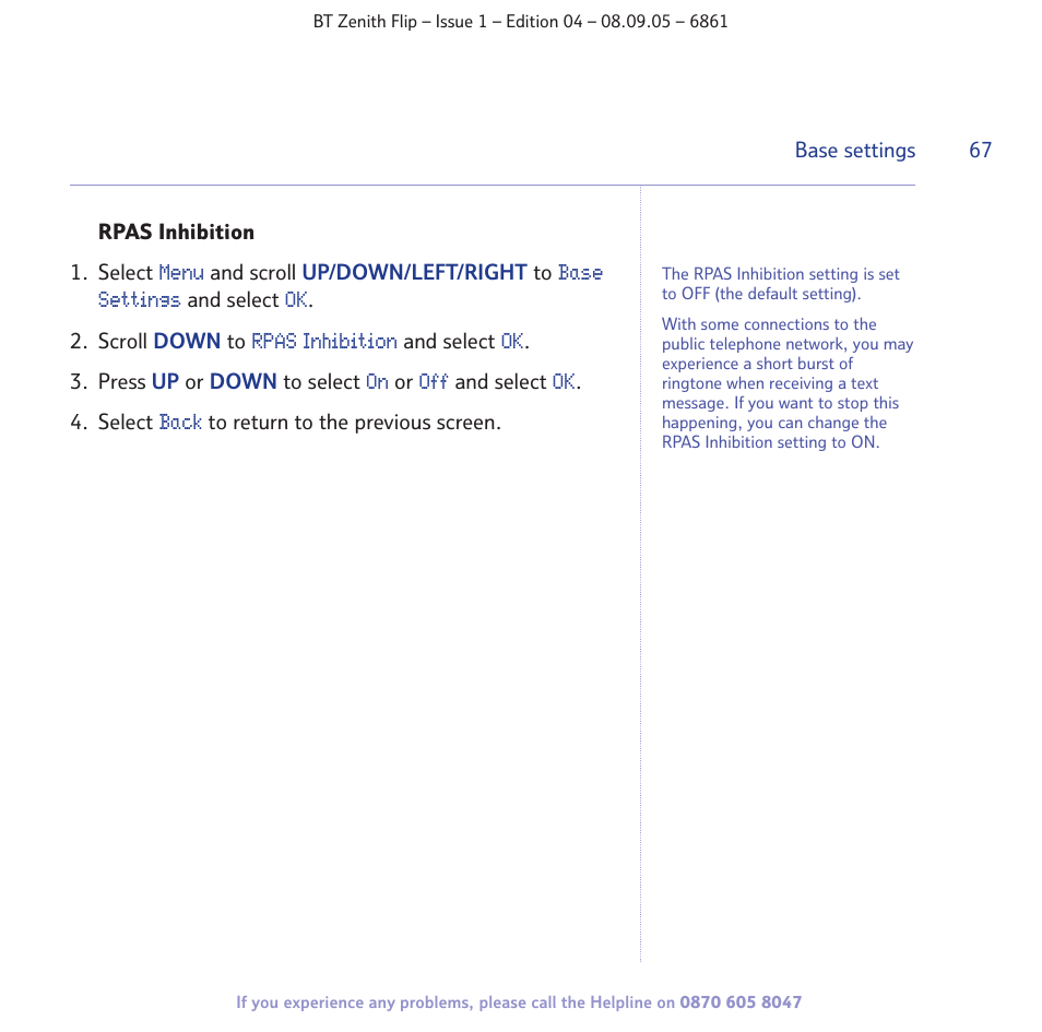 BT Zenith Flip 6861 User Manual | Page 67 / 88