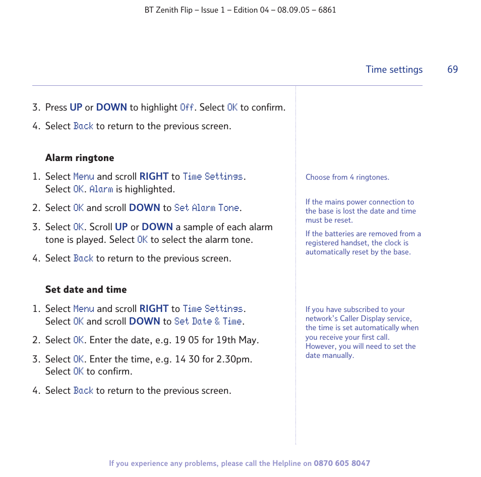 BT Zenith Flip 6861 User Manual | Page 69 / 88