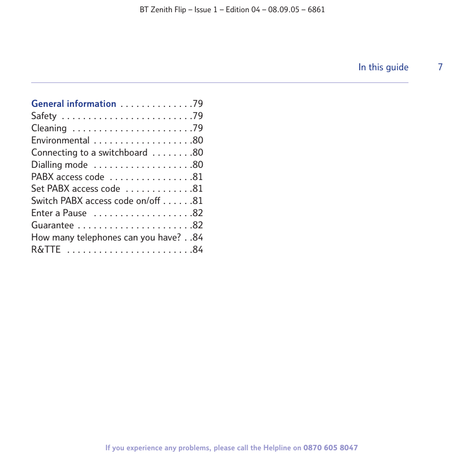 BT Zenith Flip 6861 User Manual | Page 7 / 88