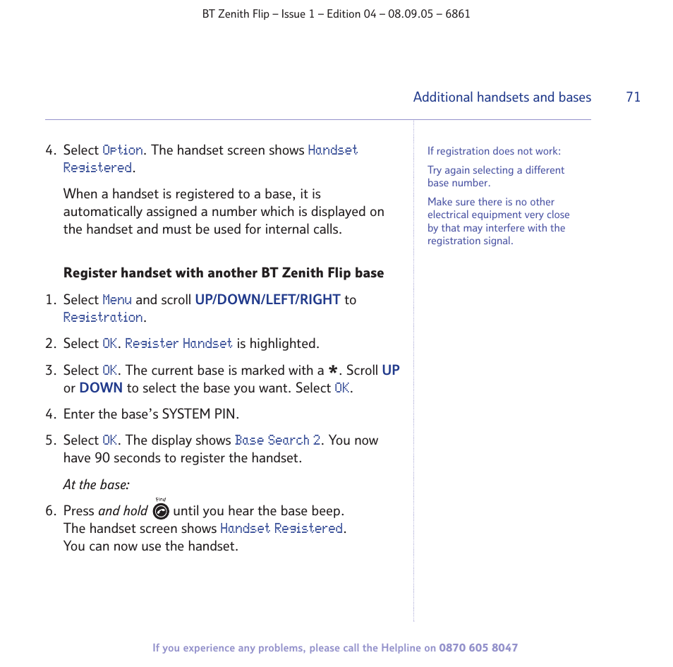 BT Zenith Flip 6861 User Manual | Page 71 / 88