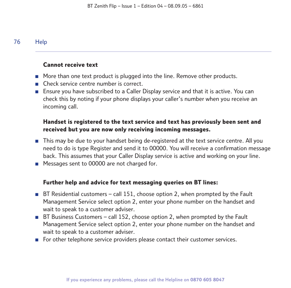 BT Zenith Flip 6861 User Manual | Page 76 / 88