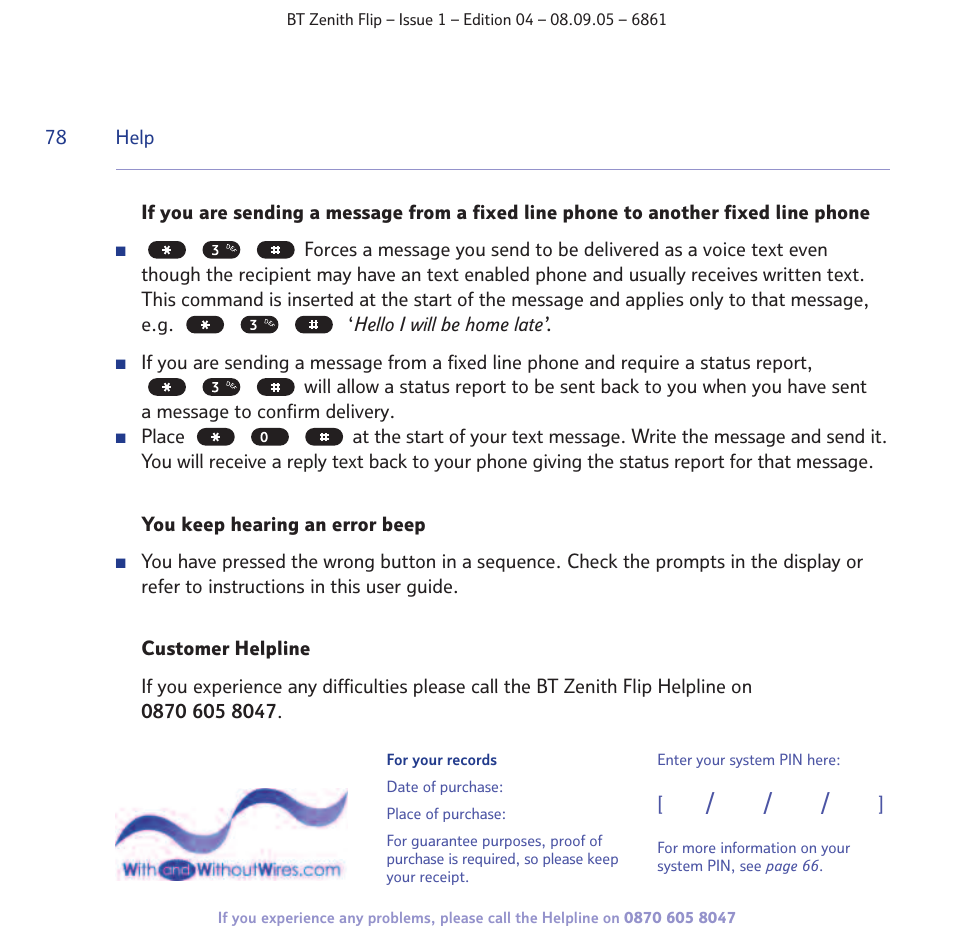 BT Zenith Flip 6861 User Manual | Page 78 / 88