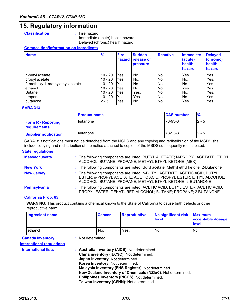 Regulatory information | Chemtronics Konform AR CTAR-12 User Manual | Page 11 / 13
