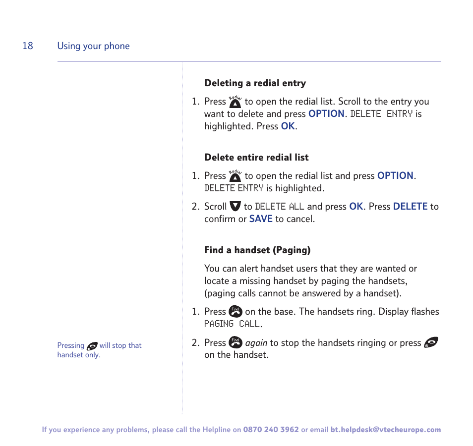 BT FREESTYLE 7150 User Manual | Page 18 / 80