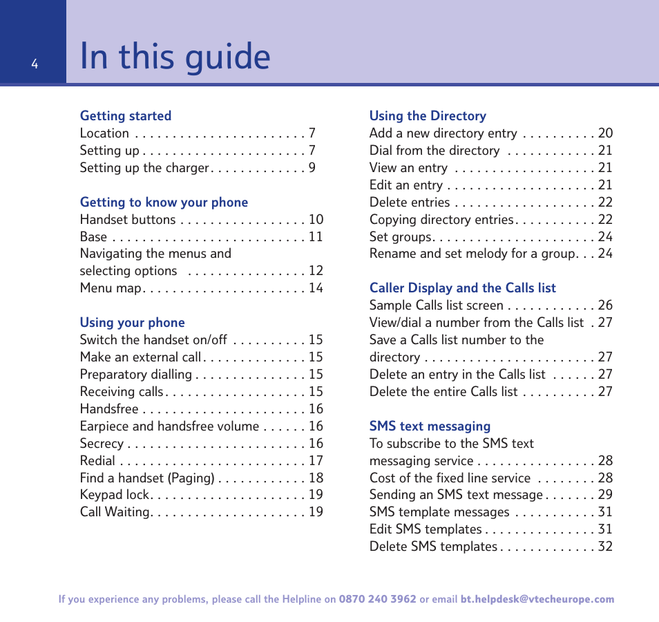 BT FREESTYLE 7150 User Manual | Page 4 / 80