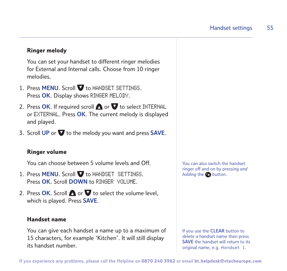 BT FREESTYLE 7150 User Manual | Page 55 / 80