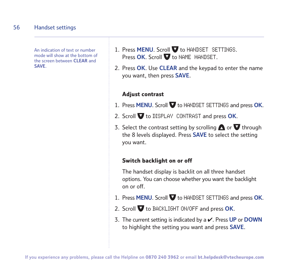 BT FREESTYLE 7150 User Manual | Page 56 / 80